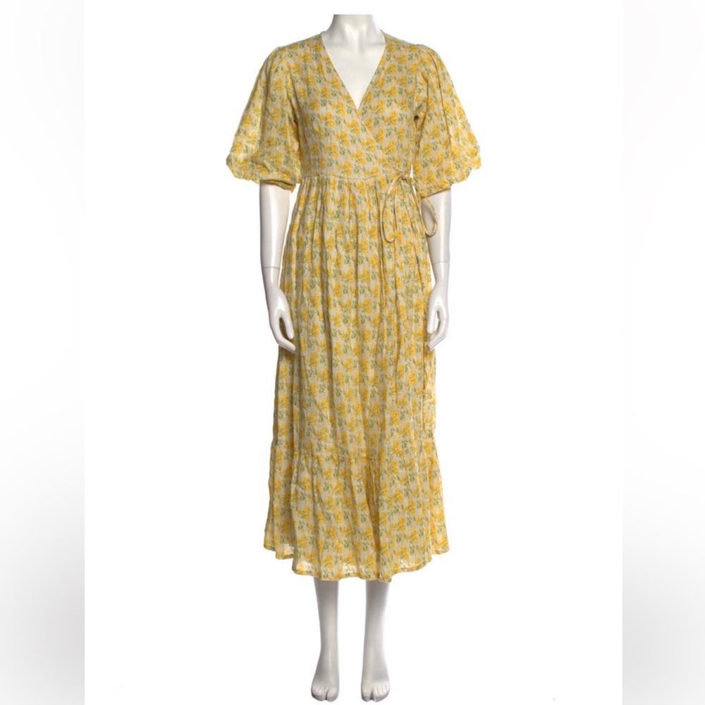Faithfull the Brand Yellow Floral Maxi Dress - Picture 1 of 3